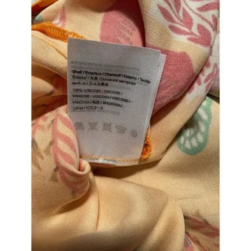 Farm Rio / Anthropologie Maxi Dress Tropical Floral One-Shoulder cutout Sun M - Picture 4 of 5